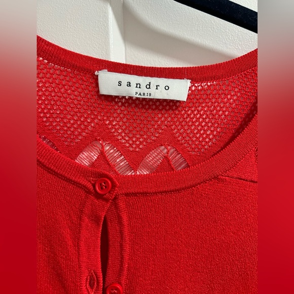 Red size small Sandro Paris cardigan - Picture 3 of 3